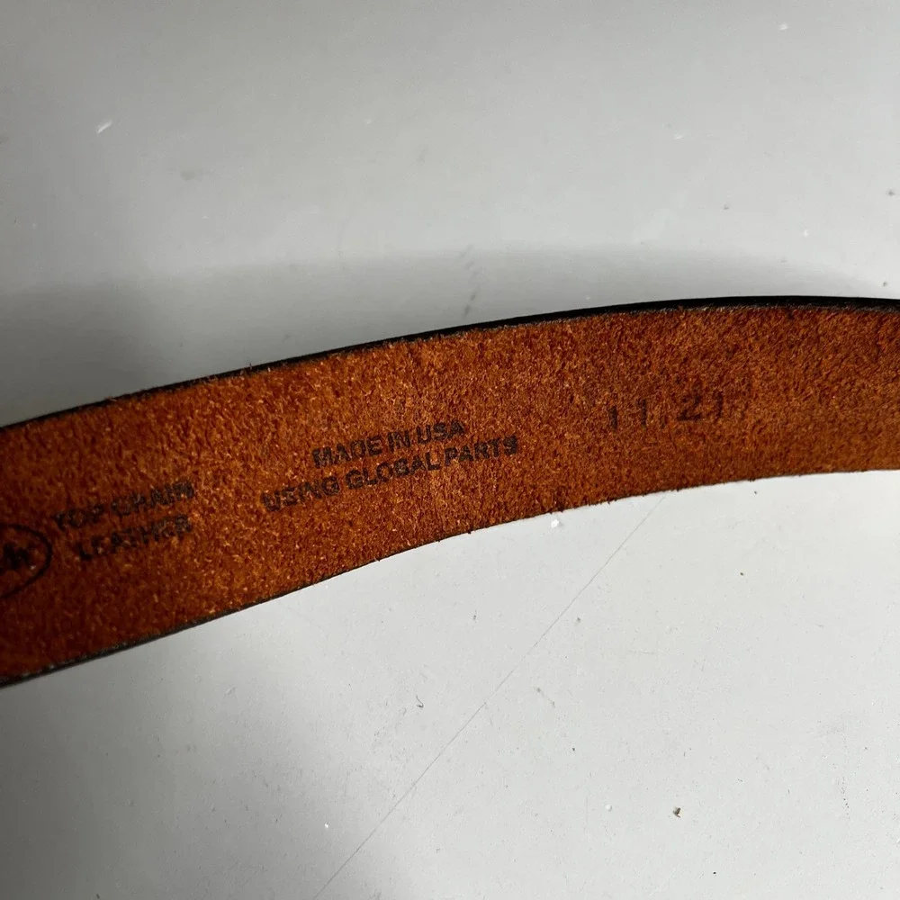 Justin Mens Cognac Brown Top Grain Leather Belt Size 36 232BD Made in USA